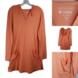 Coolibar UPF 50+ Women's M Medium Catalina Swim Beach Cover-Up Dress Orange